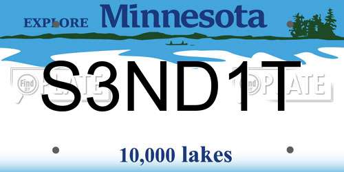 S3ND1T Minnesota License Plate