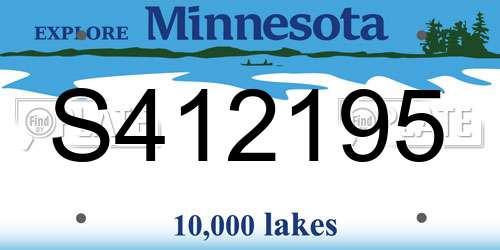 S412195 Minnesota License Plate