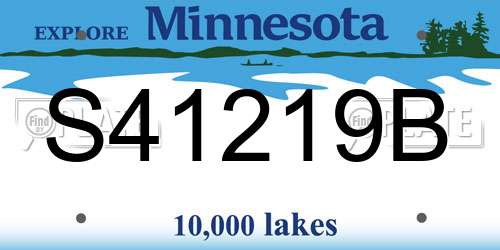 S41219B Minnesota License Plate