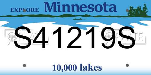 S41219S Minnesota License Plate