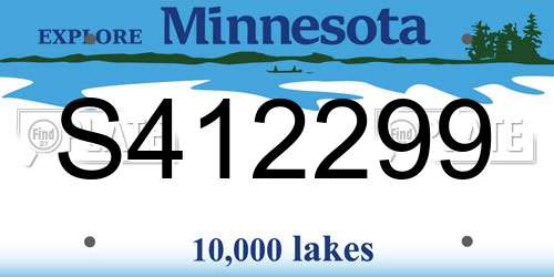 S412299 Minnesota License Plate