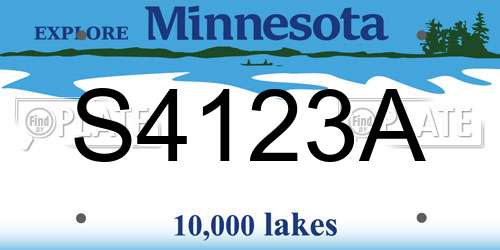 S4123A Minnesota License Plate