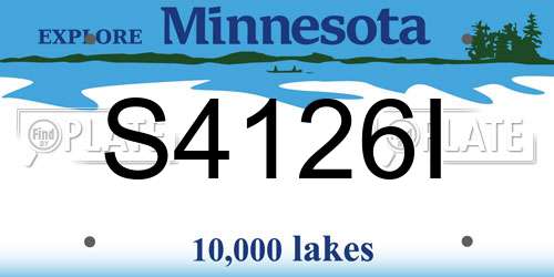 S4126I Minnesota License Plate