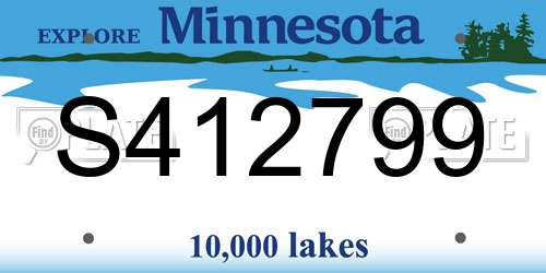 S412799 Minnesota License Plate