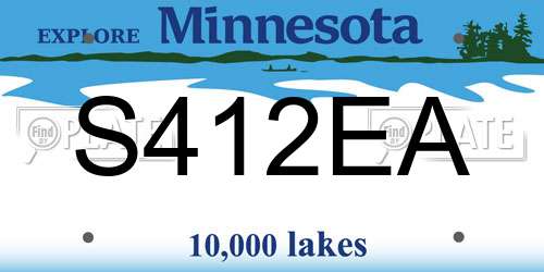 S412EA Minnesota License Plate