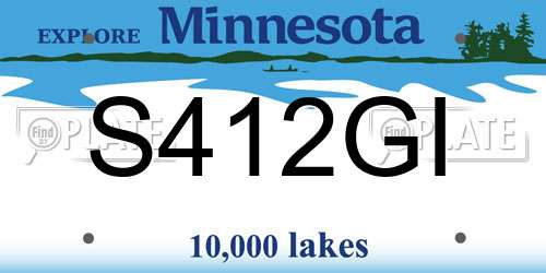 S412GI Minnesota License Plate