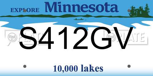 S412GV Minnesota License Plate