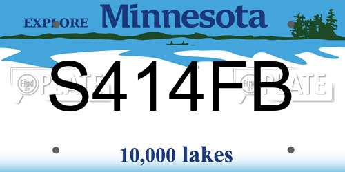 S414FB Minnesota License Plate
