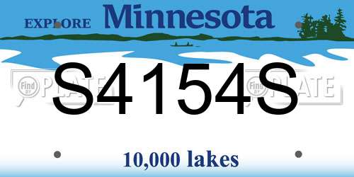 S4154S Minnesota License Plate
