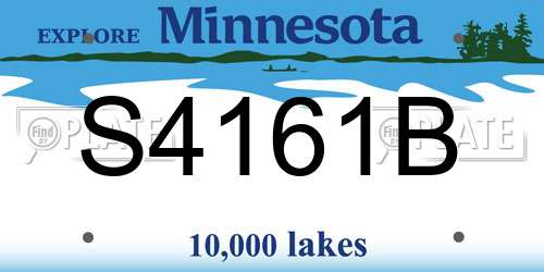S4161B Minnesota License Plate