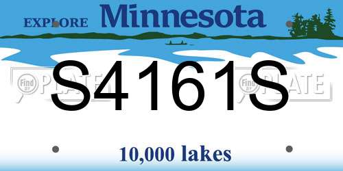S4161S Minnesota License Plate