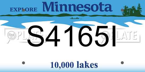 S4165I Minnesota License Plate