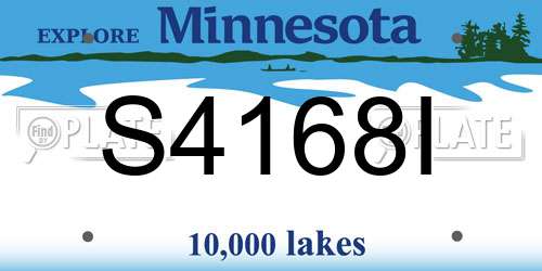 S4168I Minnesota License Plate