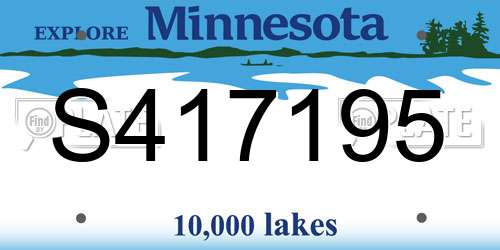 S417195 Minnesota License Plate