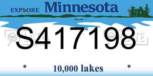 S417198 Minnesota License Plate