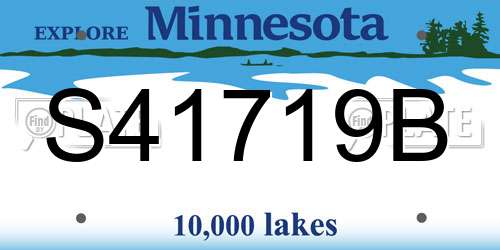S41719B Minnesota License Plate