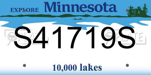 S41719S Minnesota License Plate