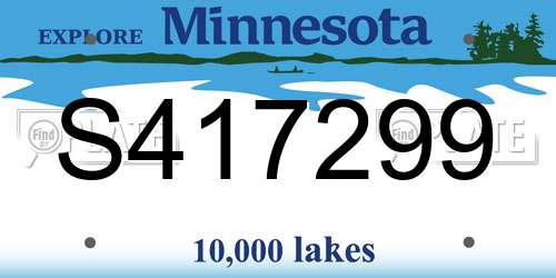 S417299 Minnesota License Plate
