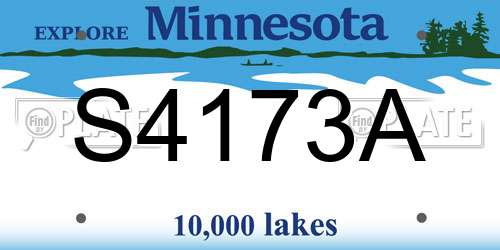 S4173A Minnesota License Plate
