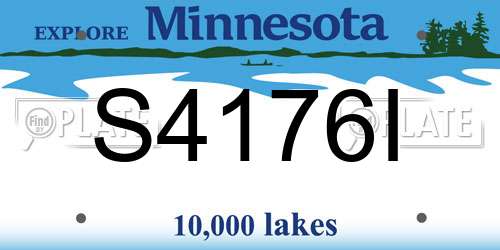 S4176I Minnesota License Plate