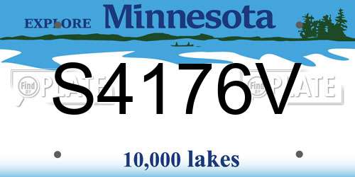 S4176V Minnesota License Plate