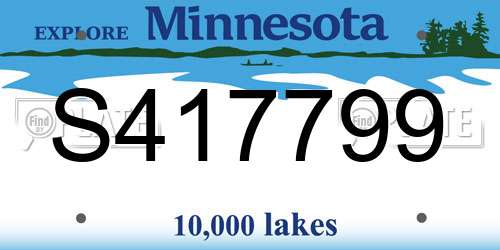 S417799 Minnesota License Plate