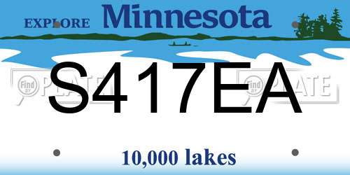 S417EA Minnesota License Plate