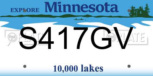 S417GV Minnesota License Plate