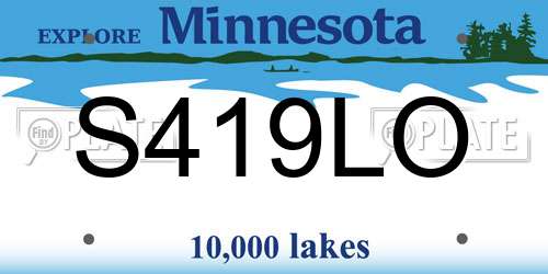 S419LO Minnesota License Plate