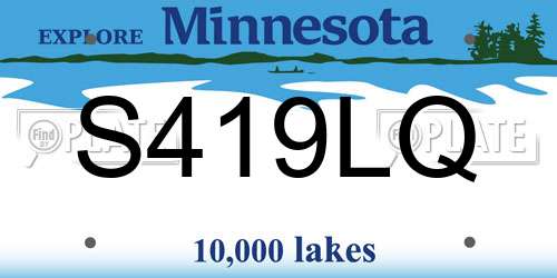 S419LQ Minnesota License Plate