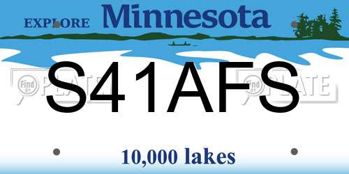 S41AFS Minnesota License Plate