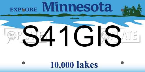 S41GIS Minnesota License Plate