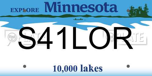 S41LOR Minnesota License Plate