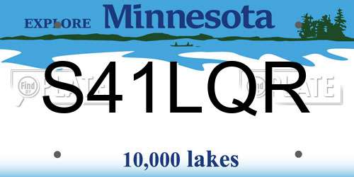S41LQR Minnesota License Plate