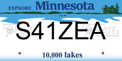 S41ZEA Minnesota License Plate