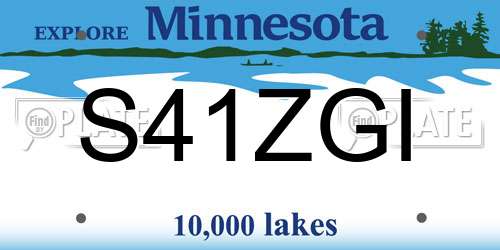 S41ZGI Minnesota License Plate