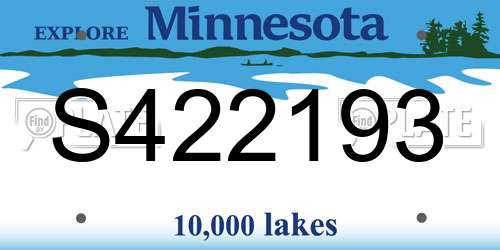 S422193 Minnesota License Plate