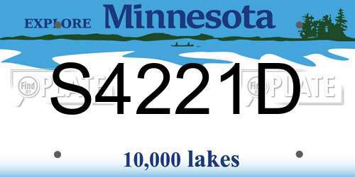 S4221D Minnesota License Plate