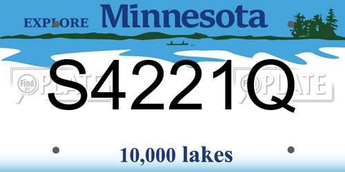 S4221Q Minnesota License Plate