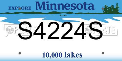 S4224S Minnesota License Plate