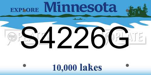 S4226G Minnesota License Plate