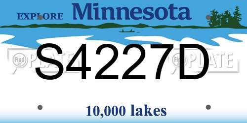 S4227D Minnesota License Plate