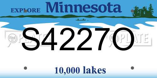 S4227O Minnesota License Plate