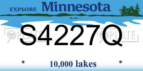 S4227Q Minnesota License Plate