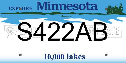 S422AB Minnesota License Plate