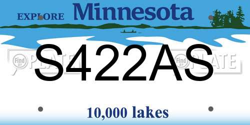 S422AS Minnesota License Plate