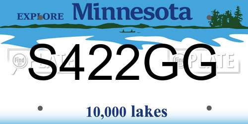 S422GG Minnesota License Plate
