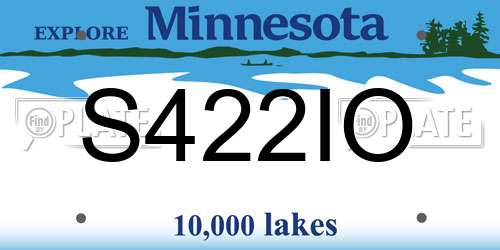 S422IO Minnesota License Plate