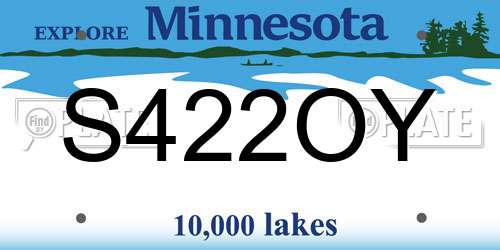 S422OY Minnesota License Plate