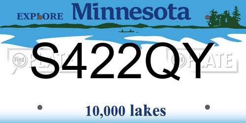S422QY Minnesota License Plate